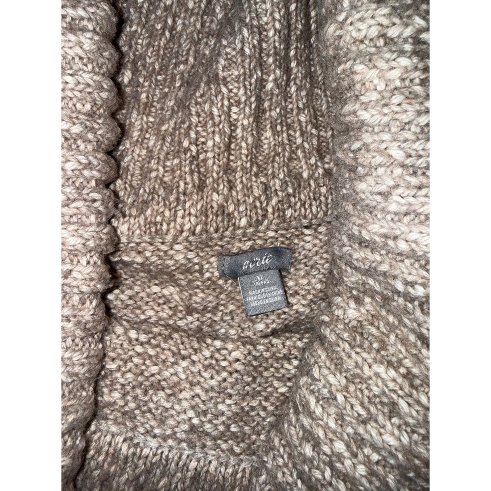 Aerie Womens XL Off The Shoulder Cropped Sweater Oatmeal Marl Knit Beige - Picture 3 of 4